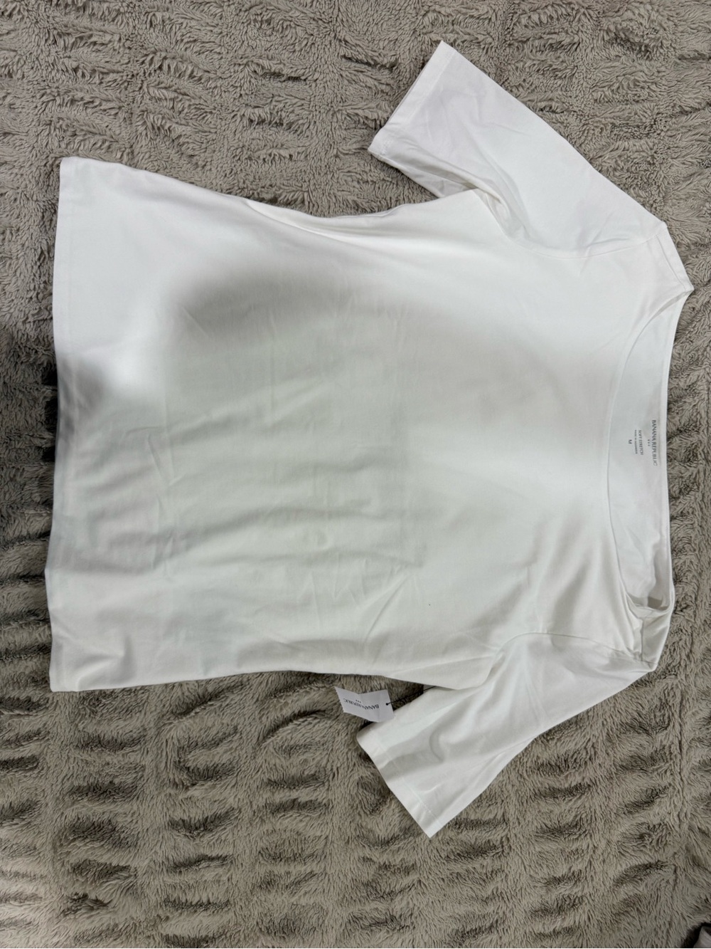 Banana Republic White Short-Sleeve Crewneck Tee